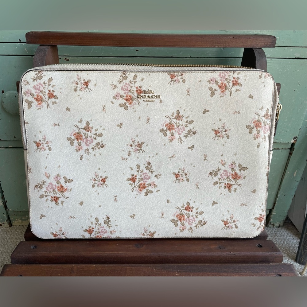 Coach Laptop Sleeve With Rose Bouquet Print Style No 91783